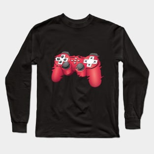 Funny Glitchy Gamers Gaming Video Controller Long Sleeve T-Shirt